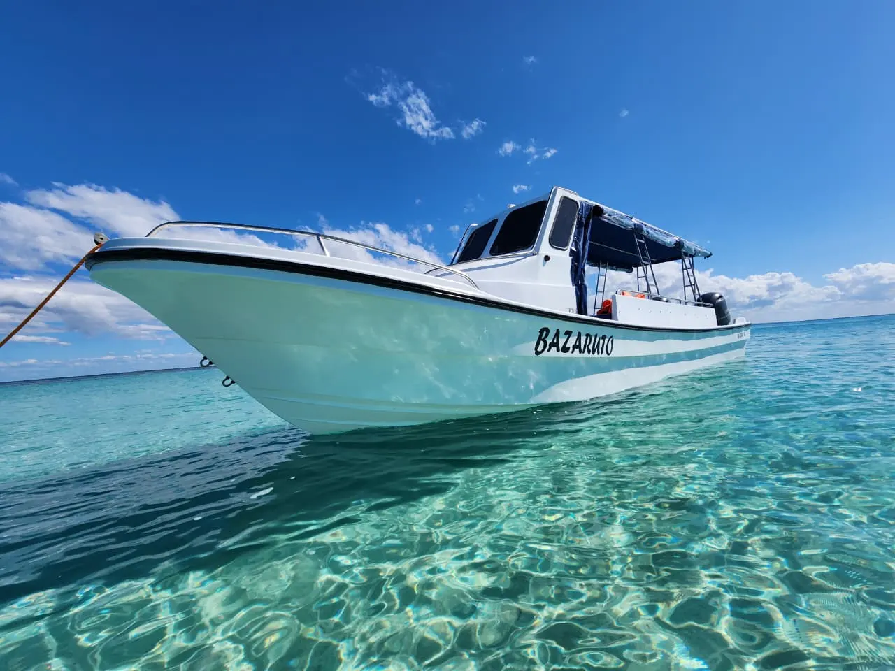 The Bazaruto boat — The Bazaruto boat in crystal-clear water