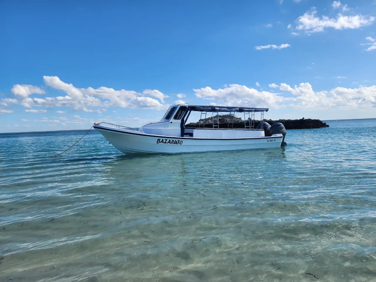 The Bazaruto boat — The Bazaruto boat beside the reef