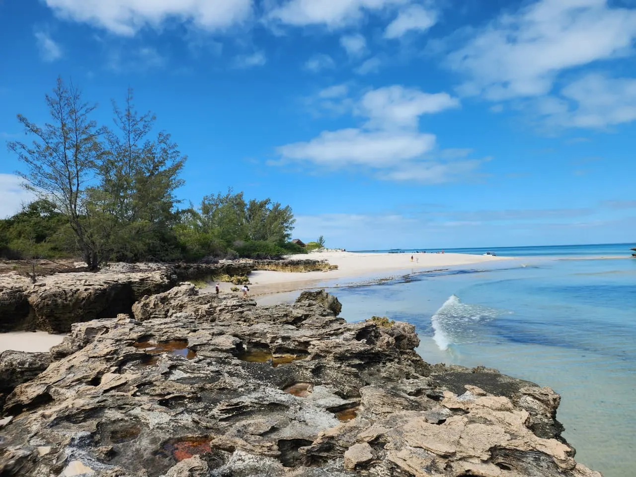 Santa Carolina Island — White-sand beach and rock platforms